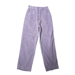 Vintage Judys Pants Womens 24" Girls 10 Purple Corduroy High Rise Wide Leg 80's